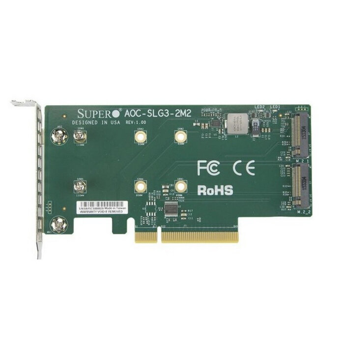 Адаптер SUPERMICRO Low Profile Dual NVMe M.2 SSD PCIe add-on card