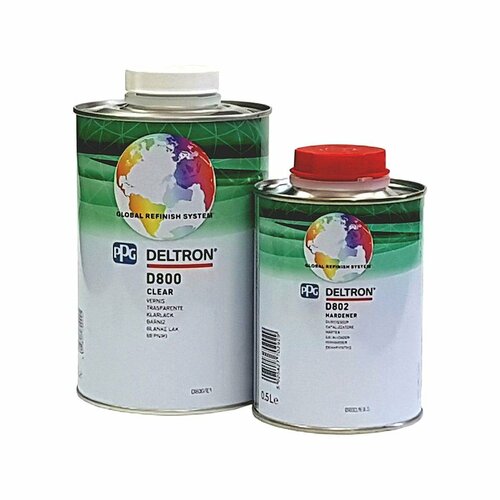 PPG Deltron D800 2+1 Clear MS Акрил-уретановый автомобильный лак 1 л. с отвердителем 0,5 л.