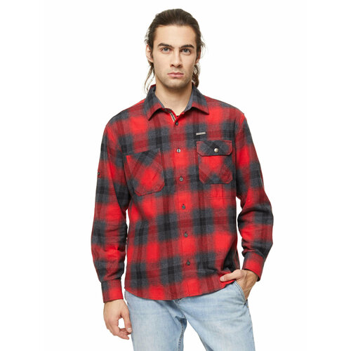 Рубашка BASK, размер 48, красный, серый