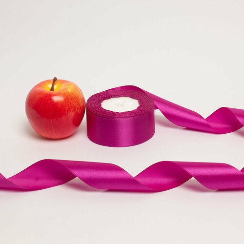 Лента атласная 40мм х 22м фуксия - 1шт.