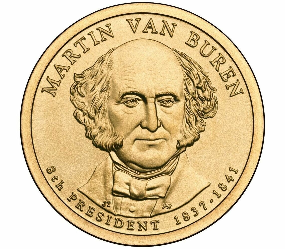 США 1 доллар 2008 год, восьмой Президент США - Мартин Ван Бюрен UNC