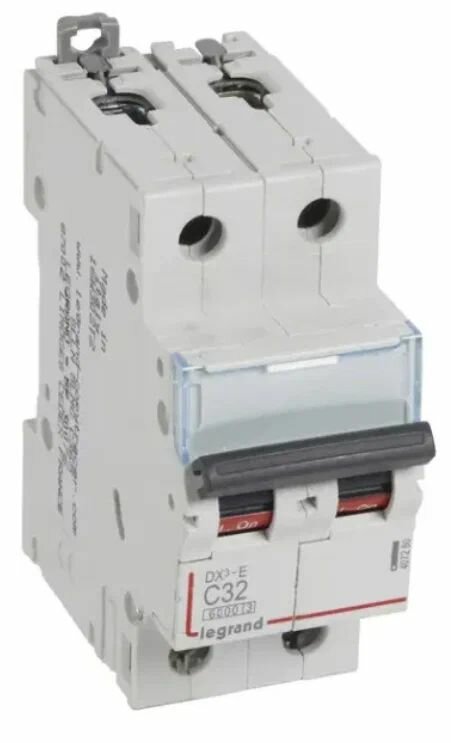 Автоматический выключатель DX-E 6000, 2P, 32 А, тип С, 230/400 В, 6 кА LEGRAND