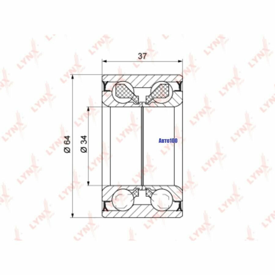 Подшипник ступицы передний LYNXauto WB-1241