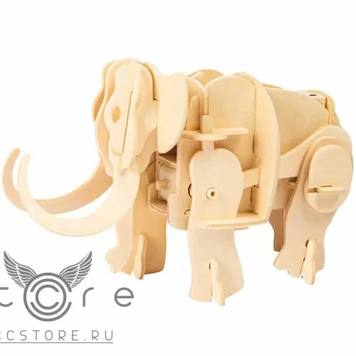 Деревянный конструктор RoboTime / Mini Mammoth Светло-коричневый