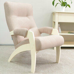 Кресло мягкое для дома и дачи, для отдыха Glider Элит в ткани микрошенилл, цвет бежевый меланж