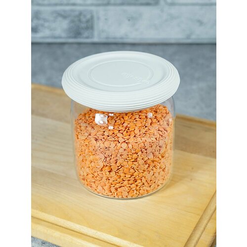 Банка для хранения с крышкой 400ml белая 713₽