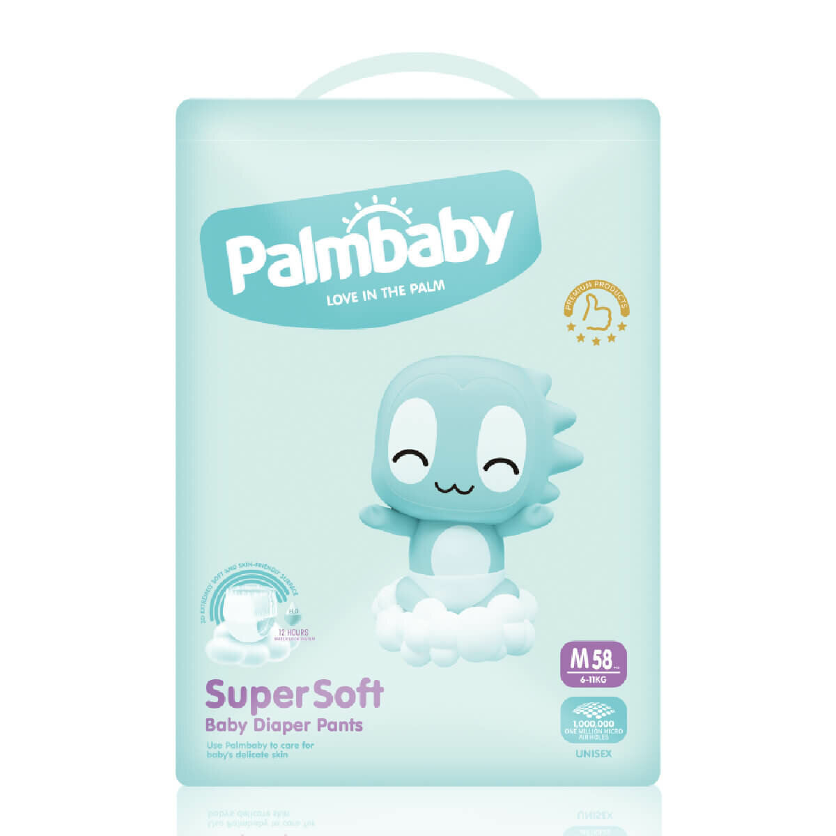 Palmbaby Подгузники-трусики Super Soft Premium, М (6-11 кг), 58 шт, Palmbaby