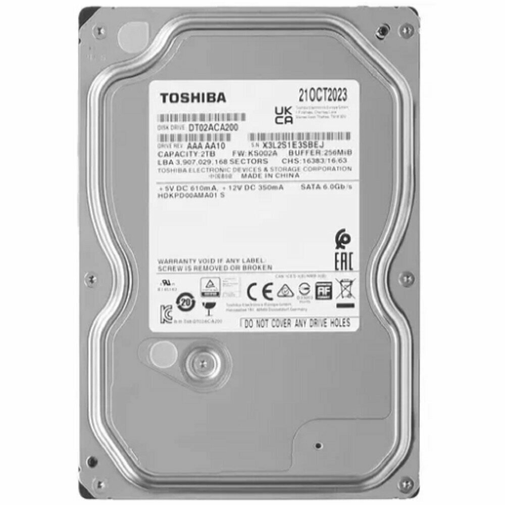 Toshiba Жесткий диск HDD SATA3 2Tb 7200 256Mb 1 year warranty