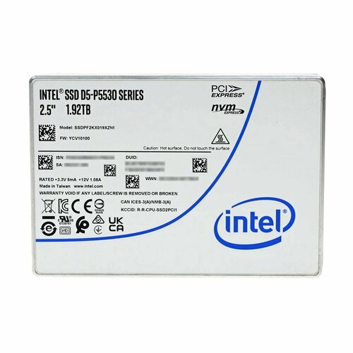 Накопитель Intel SSD D5-P5530 Series 192TB 25in PCIe 40 x4 TLC SSDPF2KX019XZN1 2295700₽