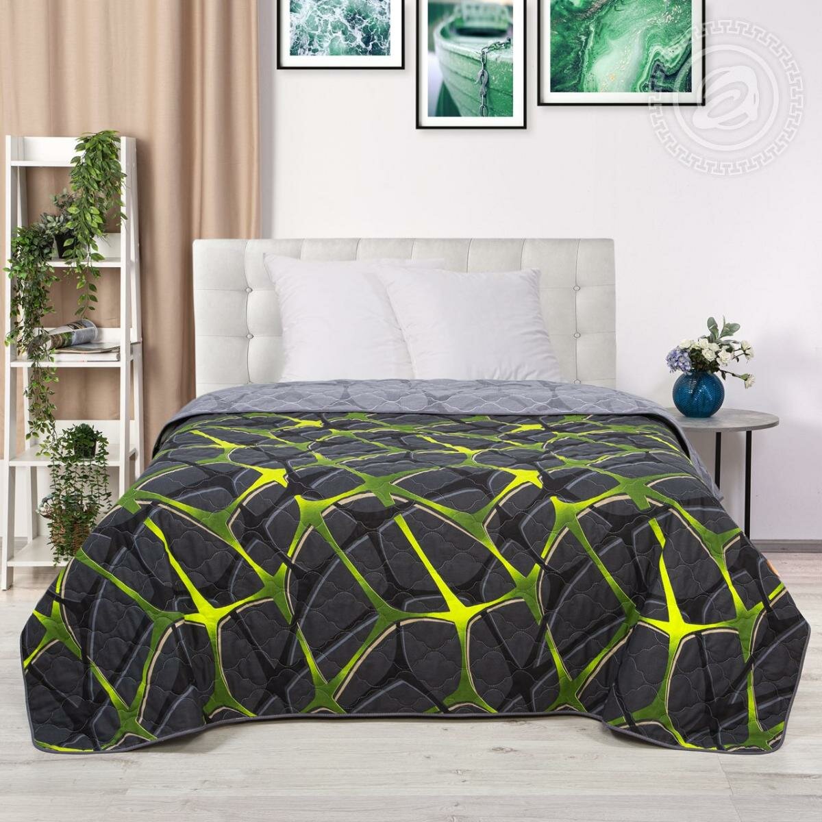 фото Покрывало на кровать/180х215/бязь/2 спальный/покрывало на диван/плед/Арт Постель/Страйк