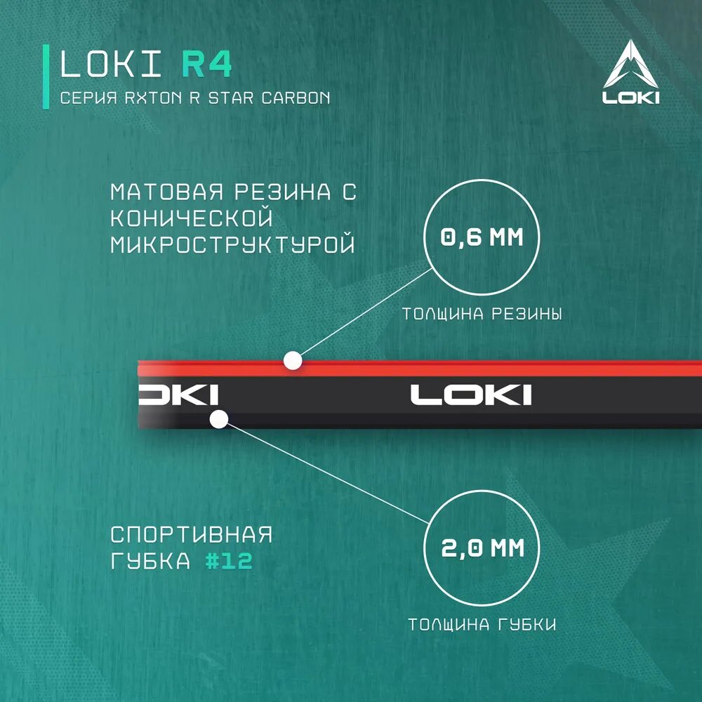 Ракетка для настольного тенниса с чехлом универсальная LOKI R4 Rxton Star