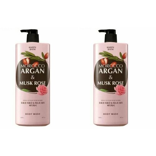 HAPPY BATH Гель для душа с марокканским аргановым маслом с ароматом розы 1200 мл 2 шт 3954₽