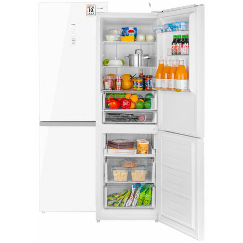 Отдельностоящий холодильник с инвертором Weissgauff WRK 185 Total NoFrost Inverter White Glass 5564000₽