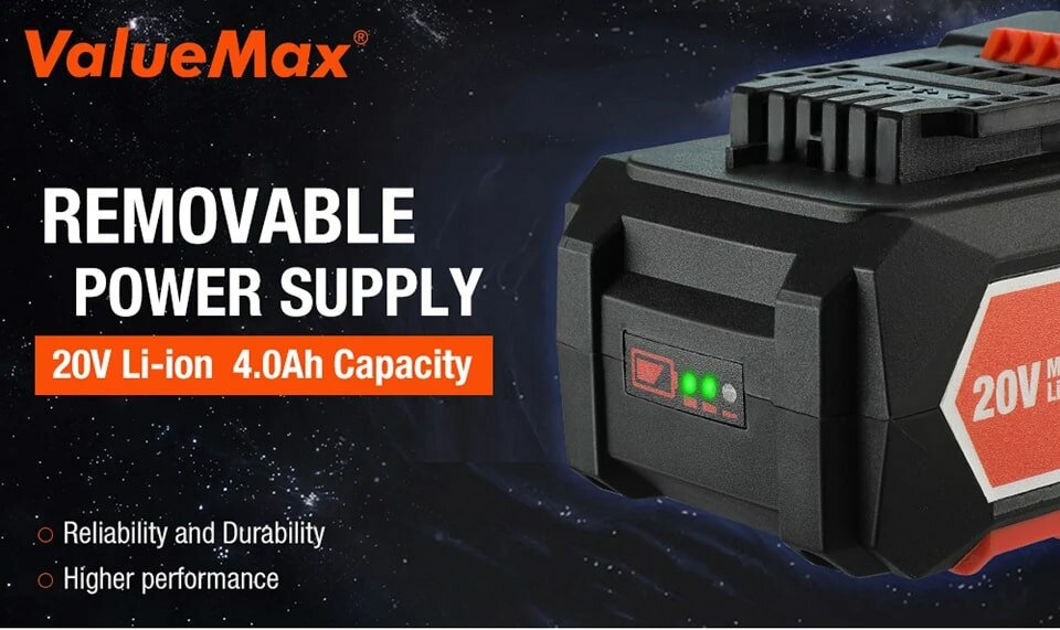 Аккумуляторы Для Электроинструмента Аккумуляторная батарея ValueMax 20V 4Ah для электроинструмента, литий-ионный аккумулятор