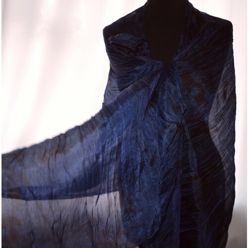 Шарф ,195х90 см, универсальный, черный, синий шарф 210х90 см универсальный черный синий