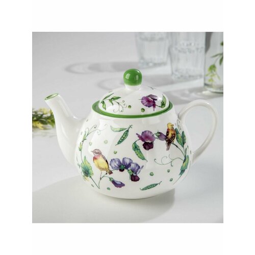 Чайник фарфоровый заварочный Доляна Зеленый сад 1 л 1280₽