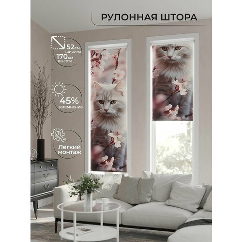 Рулонные шторы AT HOME Анимаис - 27 - ширина 52 см высота 170 см, ширина 52 см