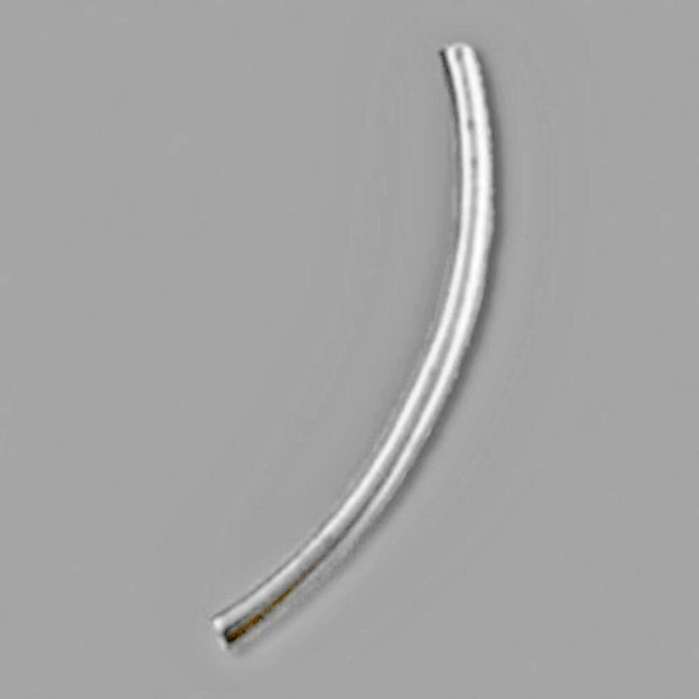 Фурнитура для бижутерии Трубочка металлическая изогнутая 0002314 серебряный цвет 35x2 мм цена за 10 шт.