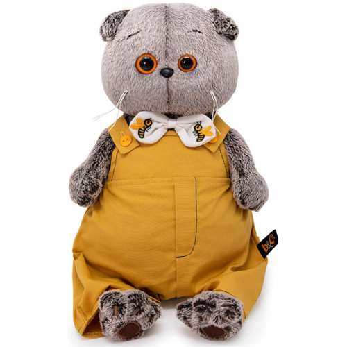 Мягкая игрушка Budi Basa Кот Басик в полукомбинезоне с бантом 25 см