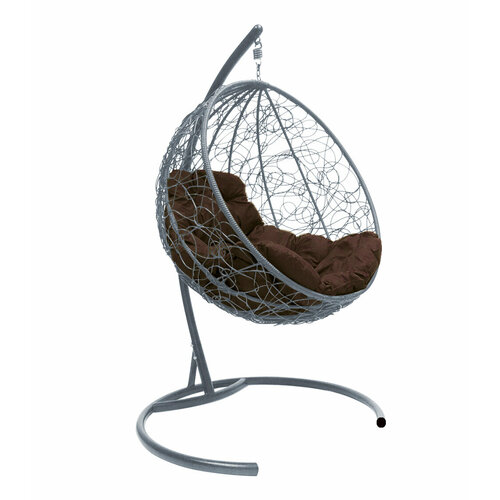 Подвесное кресло M-group круг с ротангом серое коричневая подушка подвесное кресло m group капля ротанг серое коричневая подушка