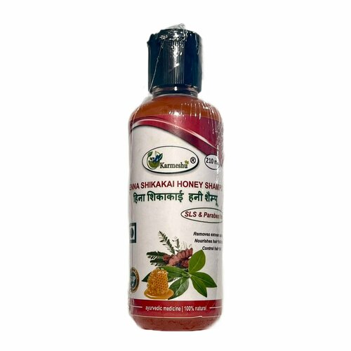 HENNA SHIKAKAI HONEY SHAMPOO SLS Paraben Free Karmeshu Шампунь ХНА шикакаи И МЕД Без Сульфатов и Парабенов Кармешу 210 мл 714₽