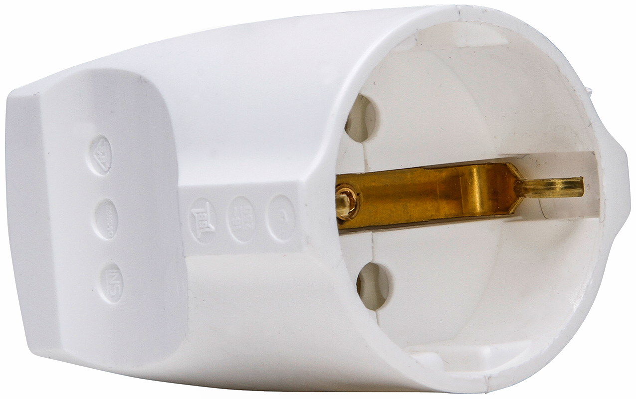 фото Гнездо штепсельное, ПВХ, с защитным контактом, 16А, 250В, ударопрочное, цвет чёрный