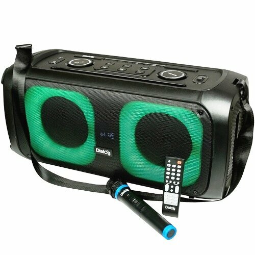 Колонка портативная Dialog Oscar AO-250 60 Вт, Bluetooth, FM, USB, SD, LED плюс микрофон черный