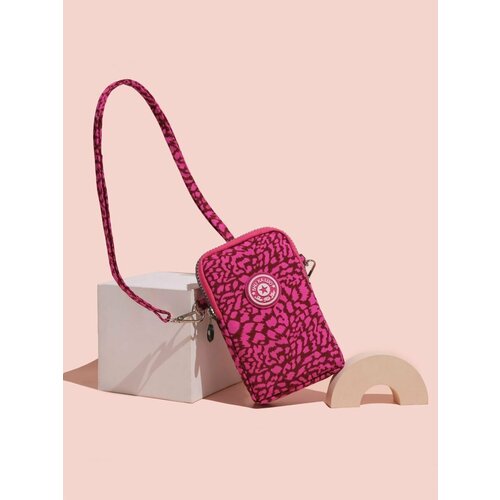 Сумка мессенджер Ruscelli Сумка через плечо для телефона маленькая кросс-боди спортивная, фактура матовая, гладкая, тиснение, розовый