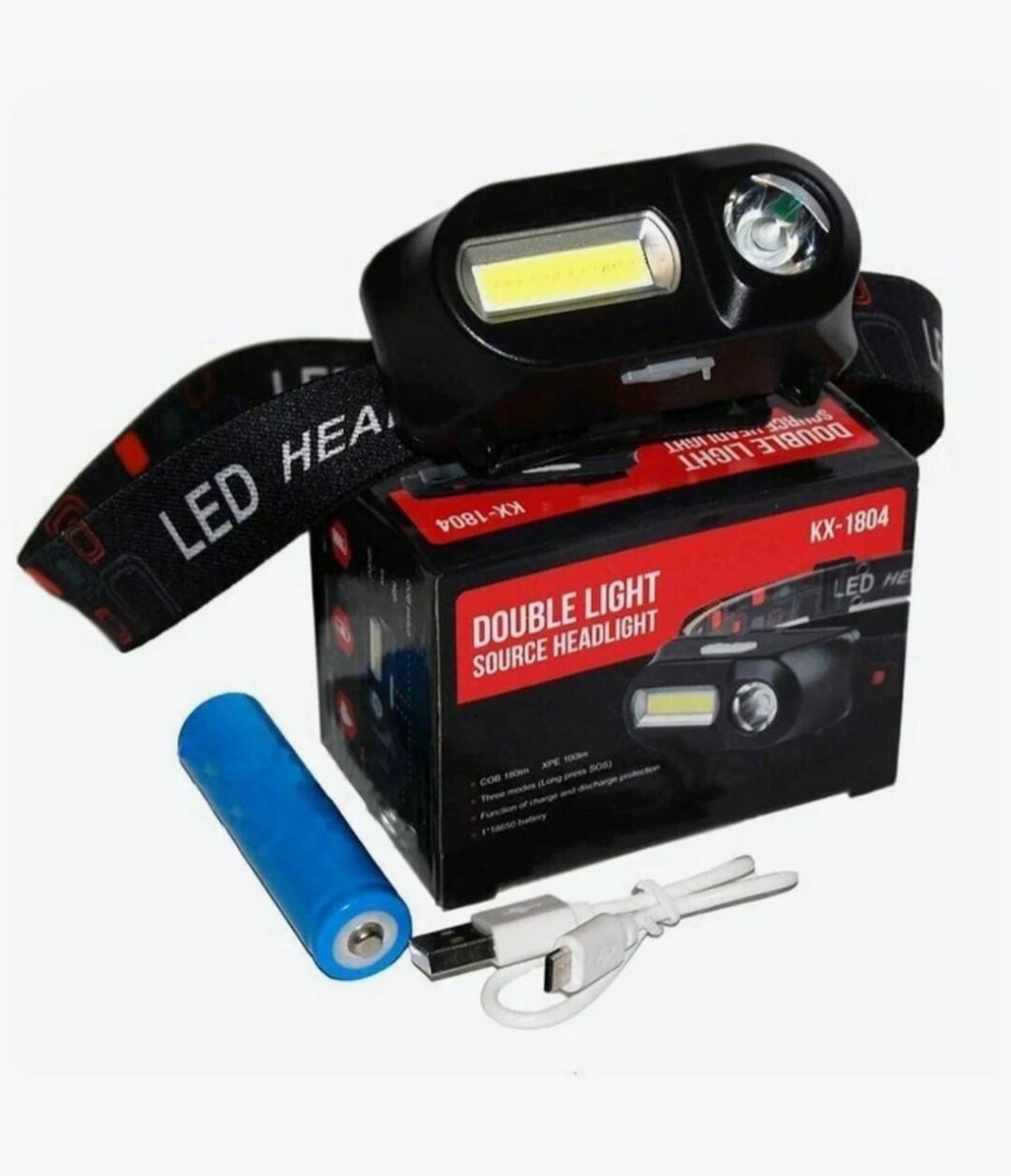 фото Аккумуляторный налобный фонарь со сменным аккумулятором