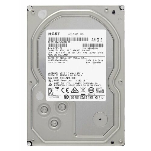 Жесткий диск Hitachi HUS726040ALA614 4Tb 7200 SATAIII 3.5 HDD жесткий диск hitachi hds721025dle630 250gb 7200 sataiii 3 5 hdd