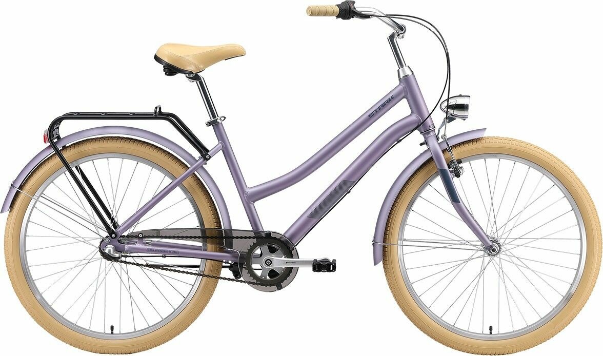 Велосипед Stark Comfort Lady 3-speed (2024) (Велосипед Stark'24 Comfort Lady 3speed сиреневый мат металлик/серый/бежевый 18", HQ-0014076)