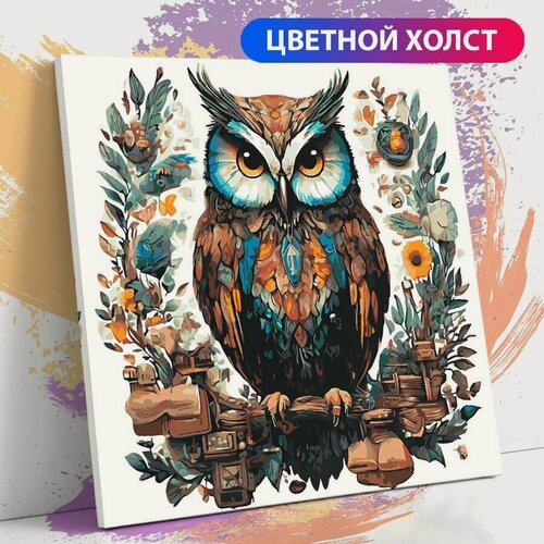 Изображение товара Картина по номерам на холсте с подрамником, "Сова", 40х40 см