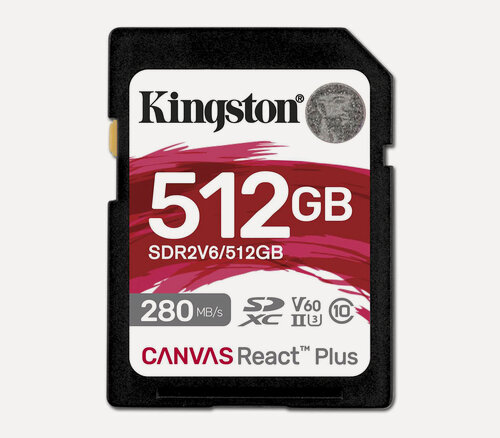 Изображение товара Карта памяти Kingston SDXC 512GB Canvas React Plus UHS-II V60 150/280Mb/s