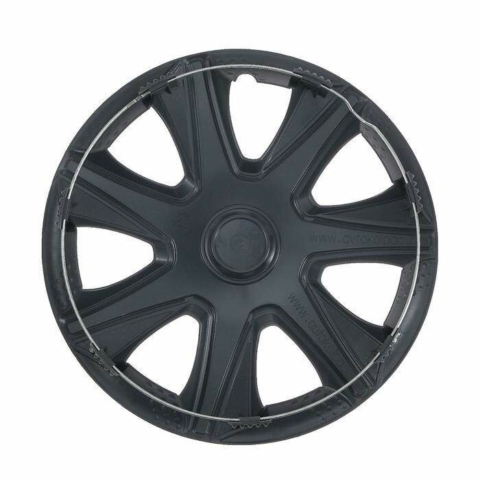TORSO Колпаки колесные R14 "джой", серебристо-черный, карбон, набор 4 шт
