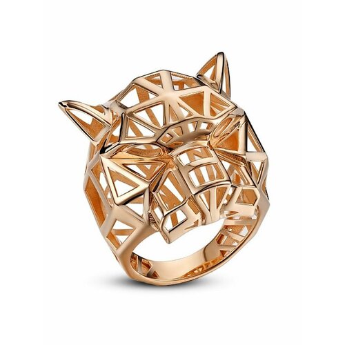 Кольцо YA ZOLOTO, желтое золото, 585 проба, размер 17.5, красный