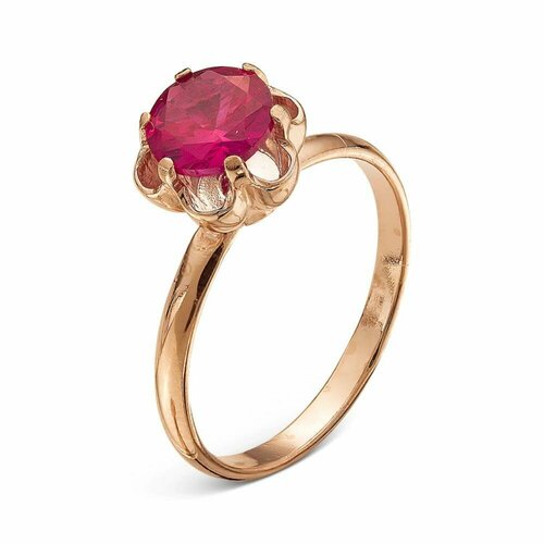 Кольцо Красная Пресня, корунд синтетический, размер 20, ширина 8.5 мм, красный, розовый кольцо корунд рубиновый серебро 925 пр позолота размер 16 5