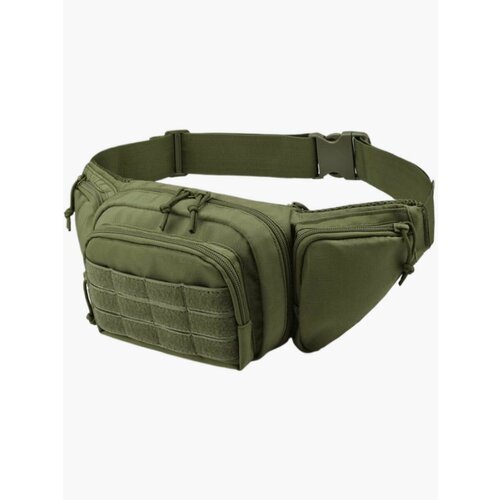 Сумка поясная , зеленый, хаки