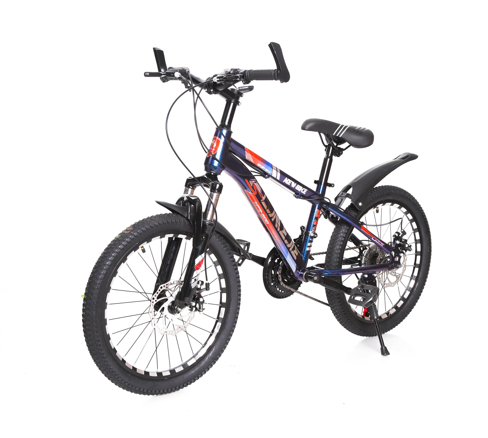 Детский велосипед New Bike, колеса 20" рама 13, на рост 115-145 см, 8-11 лет. Синий