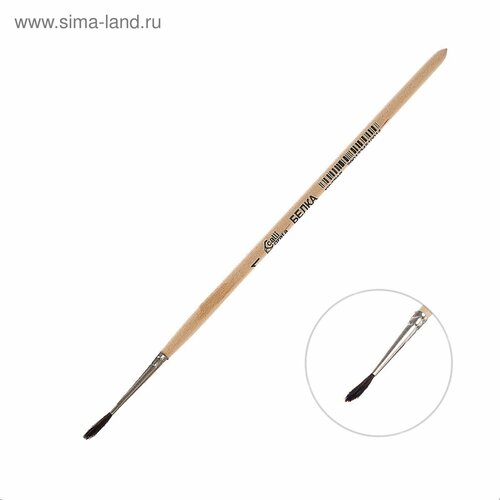 Кисть Белка круглая 1 диаметр обоймы 1 мм длина волоса 10 мм деревянная ручка Calligrata 2шт 285₽