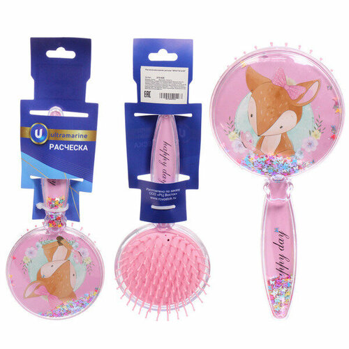 Расческа массажная детская фратти БУМ олененок Чита форма круглая 1758см блистер Ультрамарин 489₽