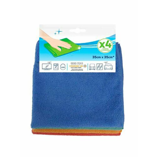 Набор салфеток из микрофибры 35x35 см 4 шт