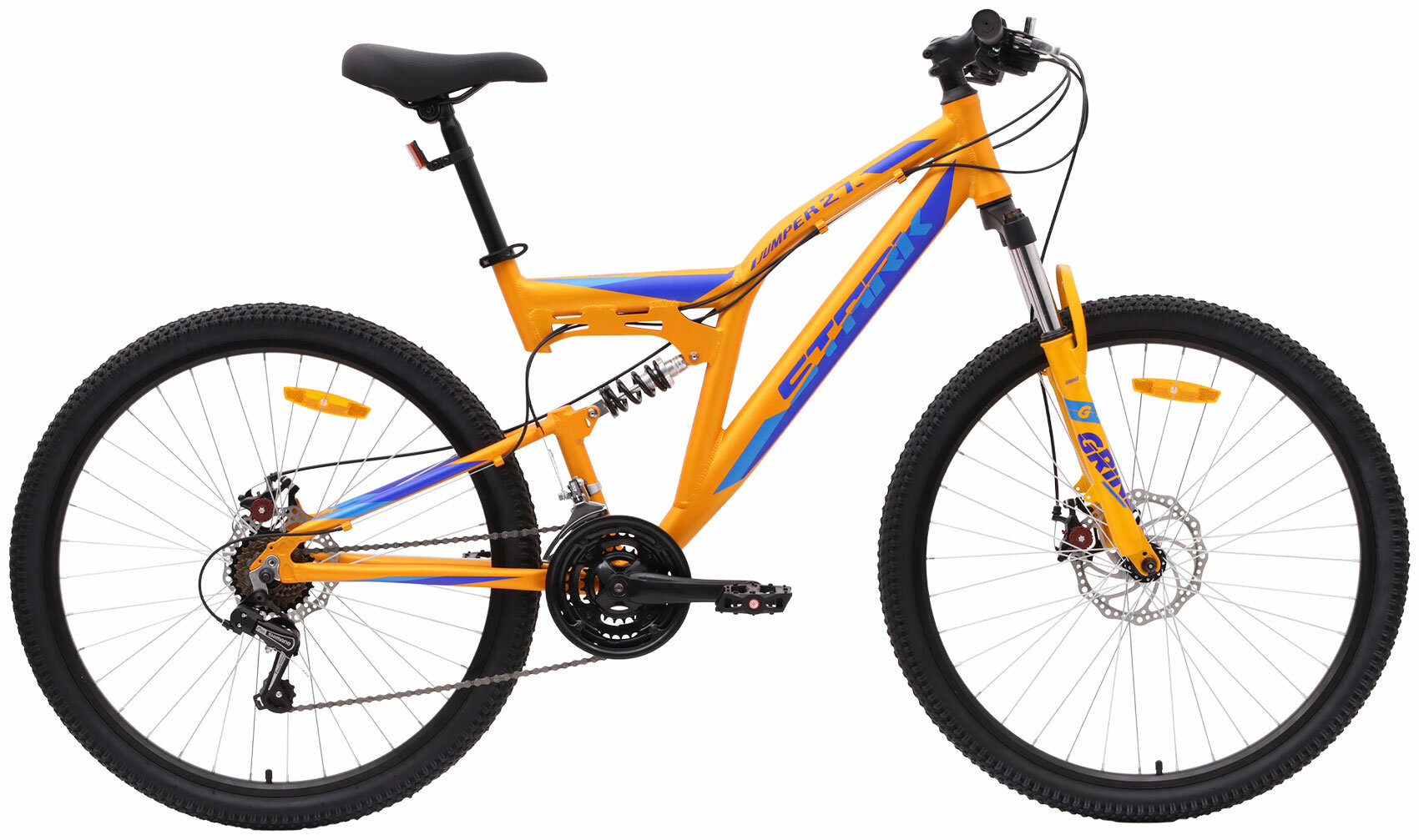 Велосипед Stark Jumper FS 27.1 D, оранжевый/голубой/синий, 18' (HQ-0014124)