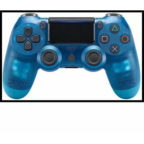 беспроводной геймпад для ps4 джойстик bluetooth для playstation 4 apple iphone ipad androind пк синий Беспроводной джойстик 4 для PS4-ПК-Android-iPhone (Bluetooth Геймпад) прозрачный синий с кабелем в комплекте