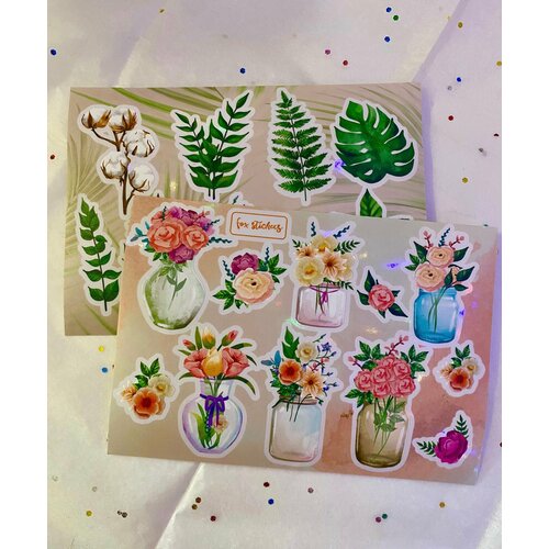 Набор прозрачных стикеров {весна} А6, fox stickers