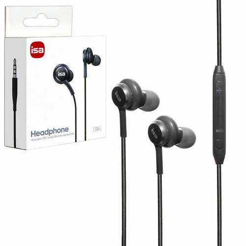 Наушники ISA S8 с микрофоном черные 1499₽