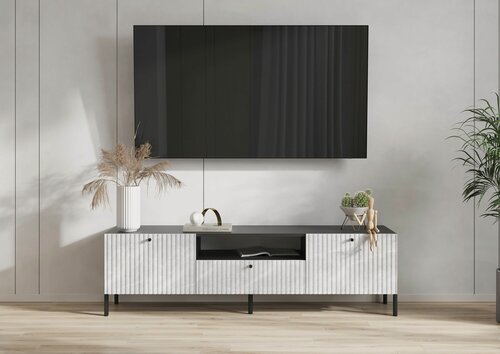 Изображение товара Тумба под ТВ малая (Металл) Графит / Мрамор Глянец