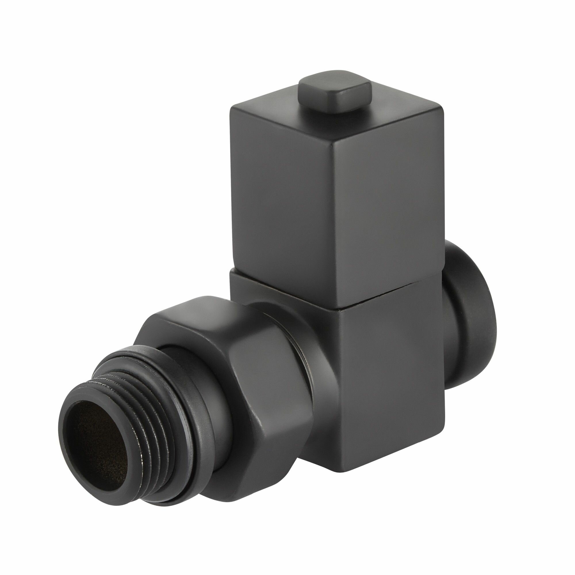 Набор дизайн-вентилей CUBE, прямой (черный) 1/2" — фото 1