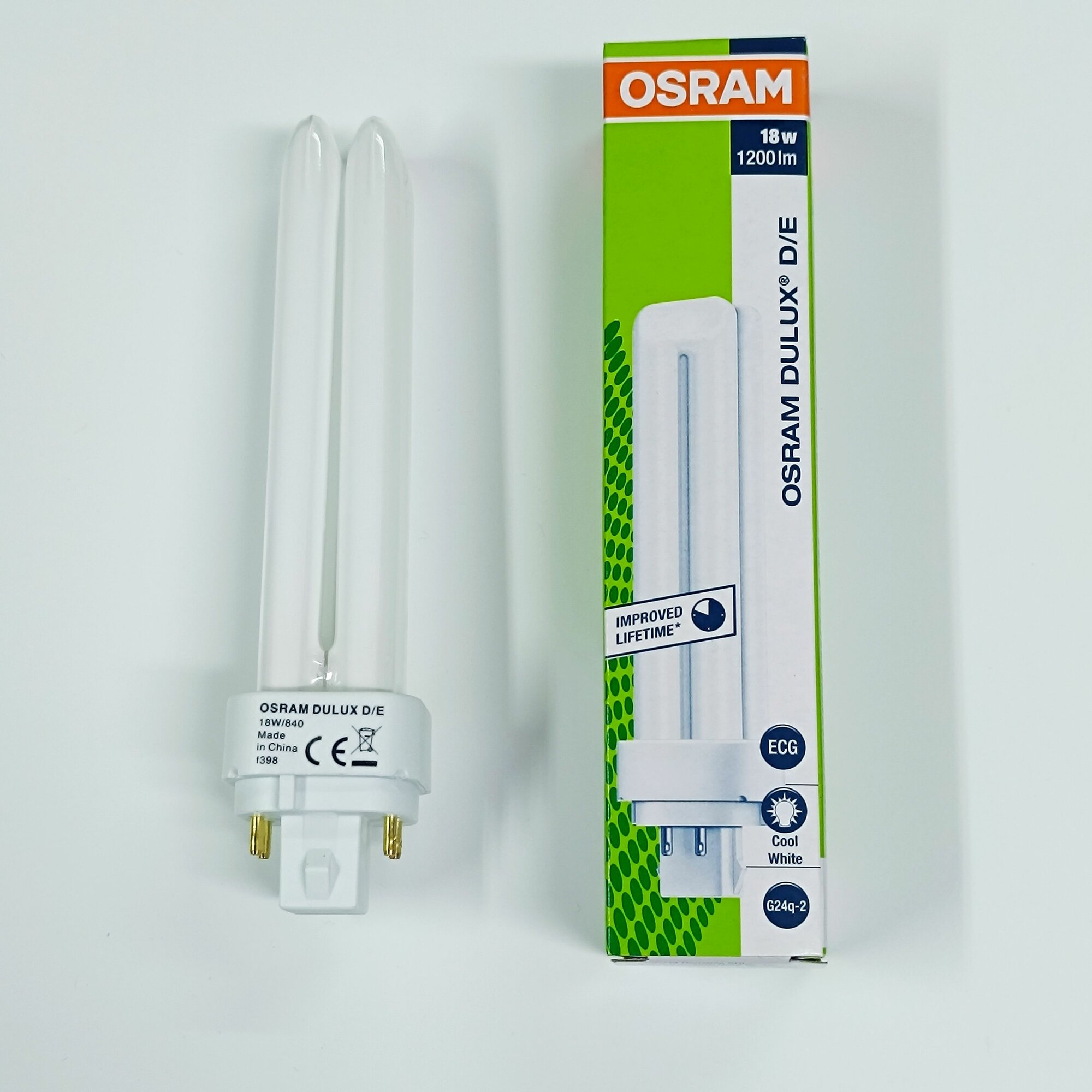 4050300017617 Лампа люминесцентная компактная Dulux D/E 18W/840 холод. белый G24q-2 Osram - фото №18