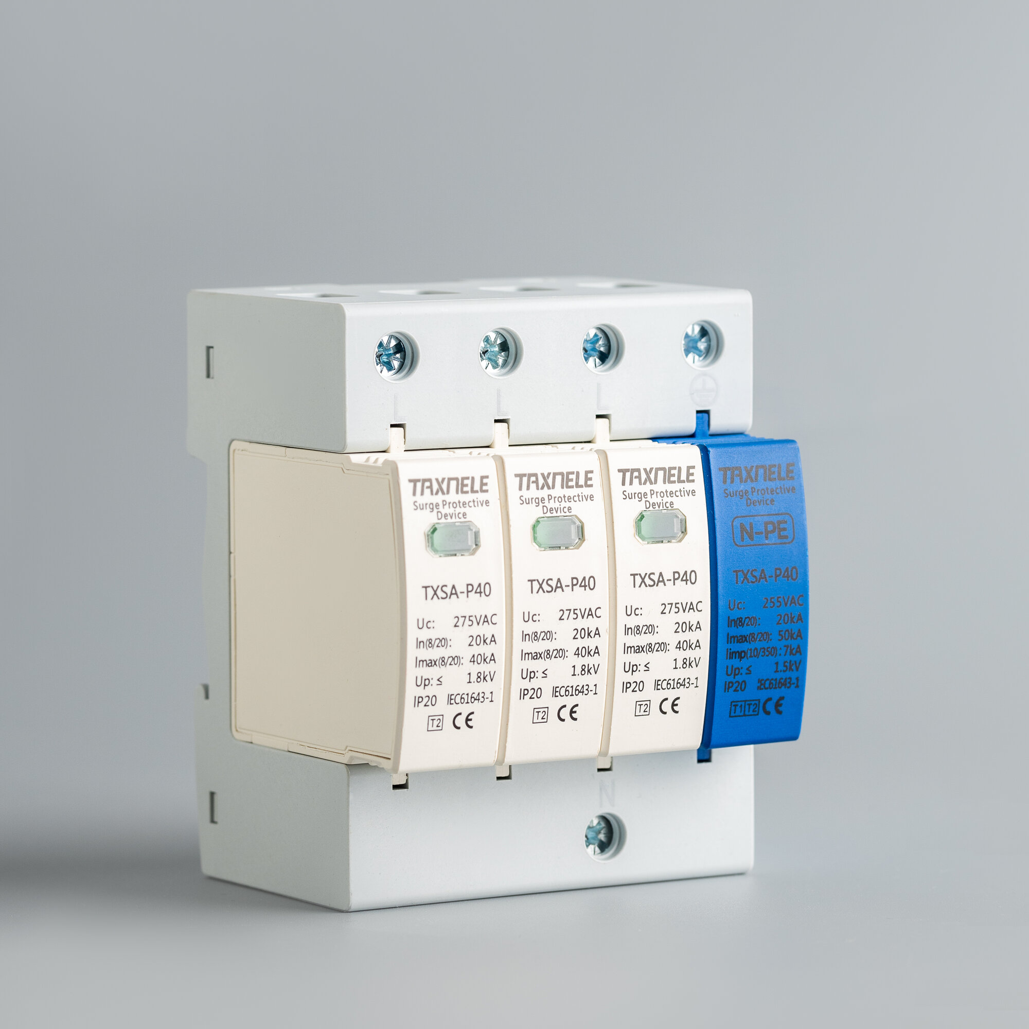 фото Устройство защиты от импульсных перенапряжений УЗИП TAXNELE TXSA-P40 3P+NPE 20-40 кА 275 В