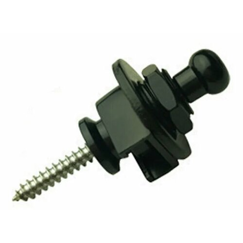 Крепление для ремня гитары с блокировкой. (Стреплок) Металл. Черный